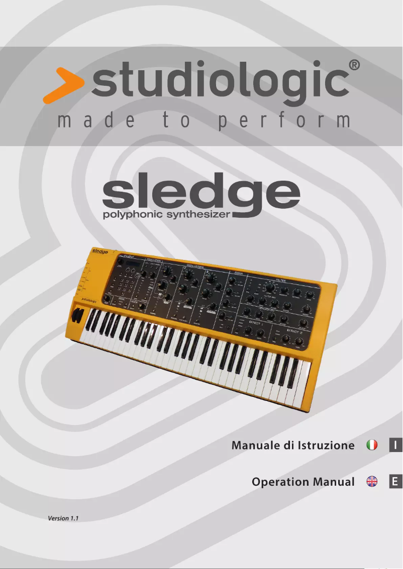 Page 1 de la notice Manuel utilisateur Studiologic Sledge