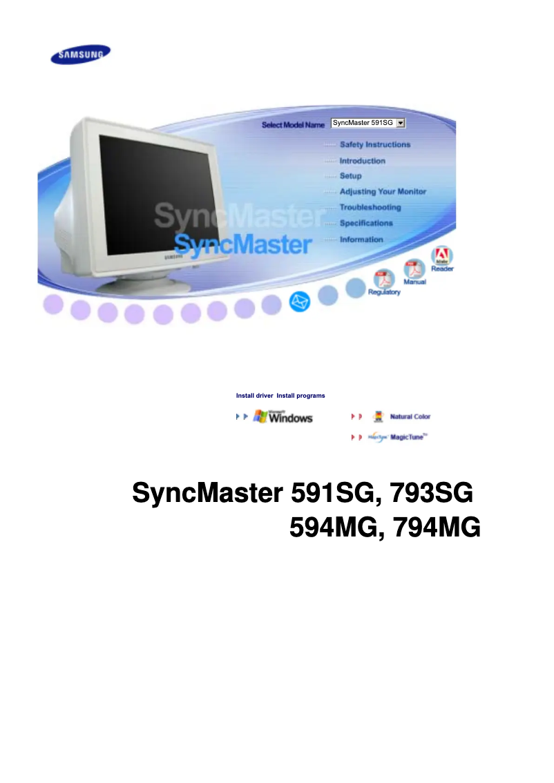 Page 1 de la notice Manuel utilisateur Samsung SyncMaster 794MG