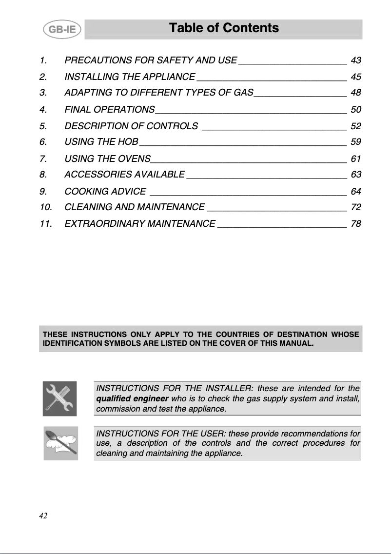 Page n°1 - Manuel utilisateur Smeg A2PY-6