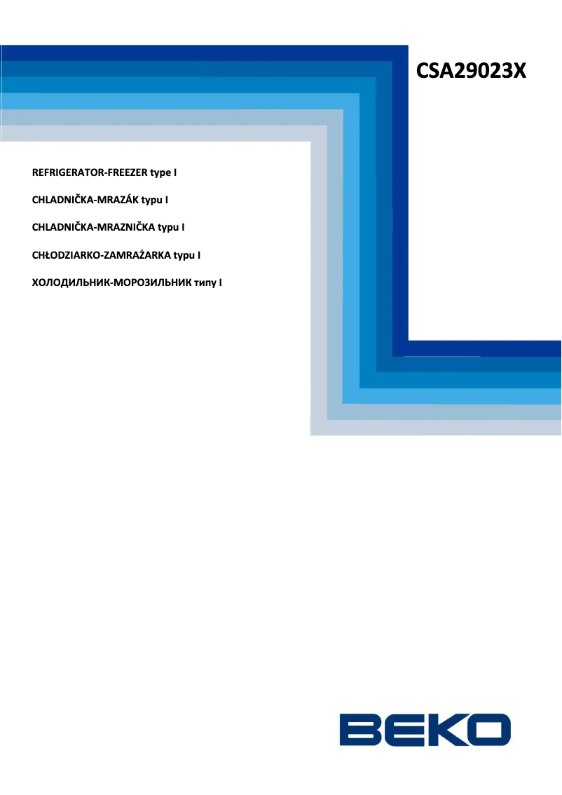 Page 1 de la notice Manuel utilisateur Beko CSA29023X