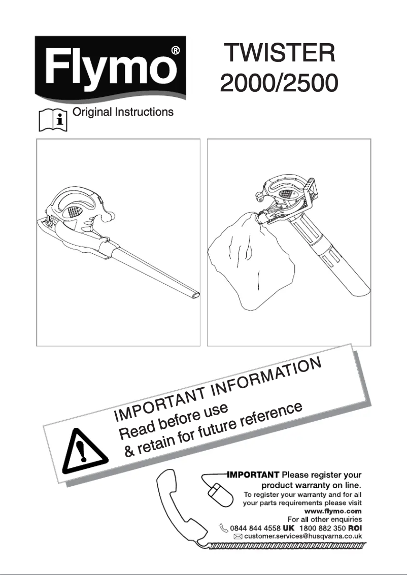 Page 1 de la notice Manuel utilisateur Flymo Twister 2000