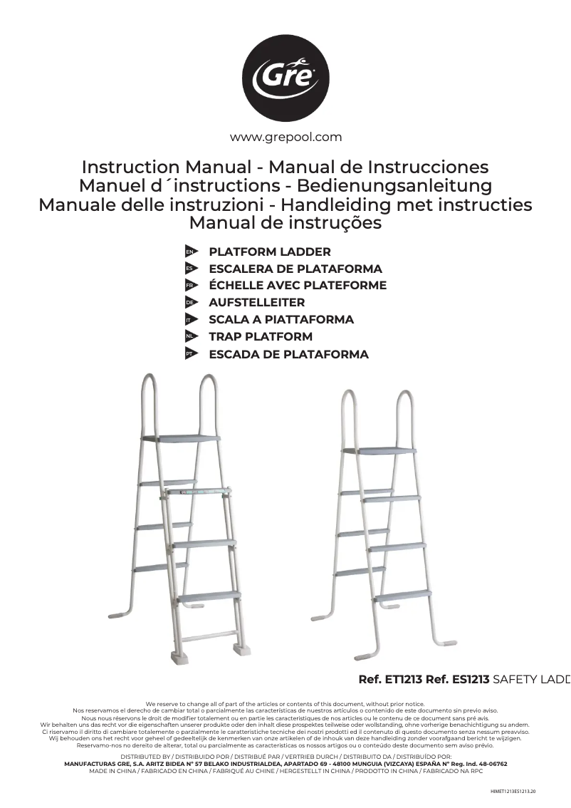Image de la première page du manuel de l'appareil ES1213