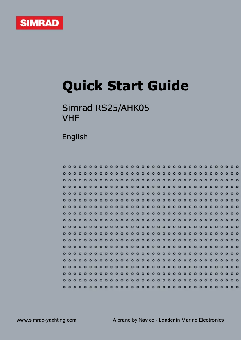 Page 1 de la notice Manuel utilisateur Simrad RS25