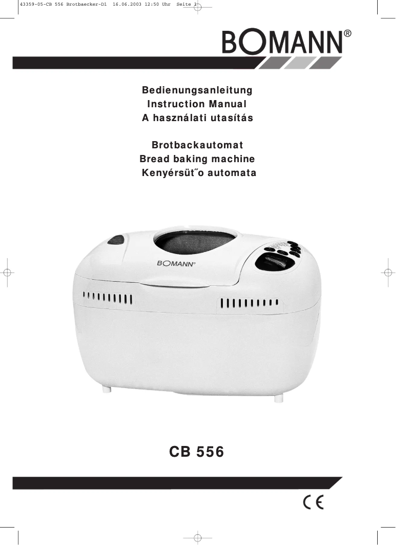 Image de la première page du manuel de l'appareil CB 556