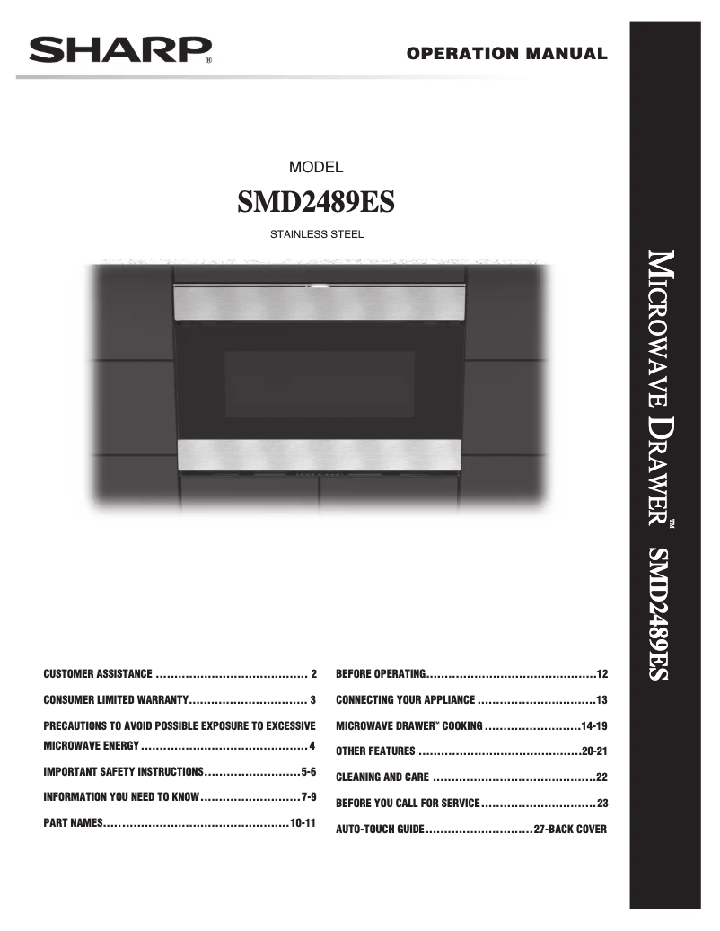 Page n°1 - Manuel utilisateur Sharp SKMD30E9ES