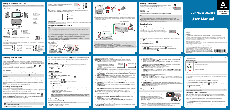 Page n°1 - Manuel utilisateur Navman MiVue 780