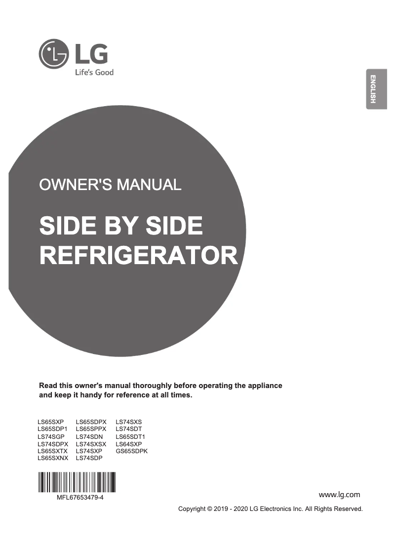 Page n°1 - Manuel utilisateur LG LS65SXP