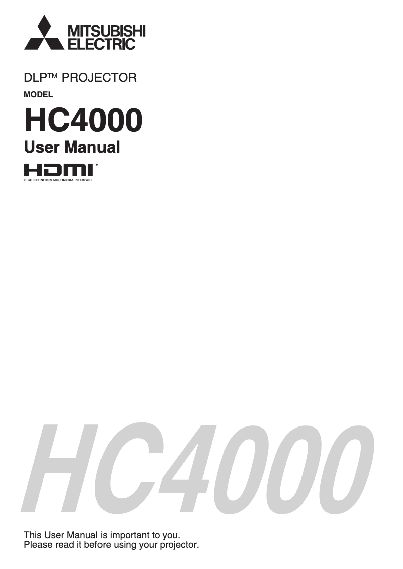 Image de la première page du manuel de l'appareil HC4000
