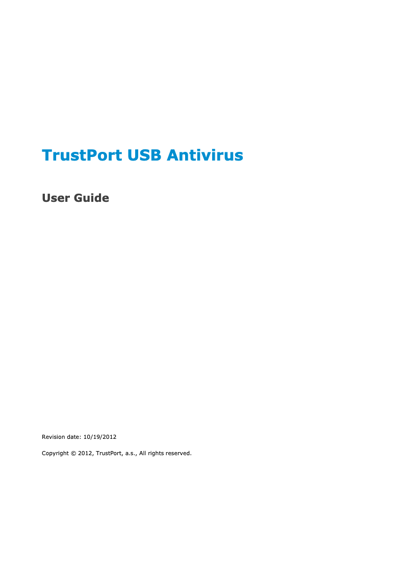 Image de la première page du manuel de l'appareil USB Antivirus