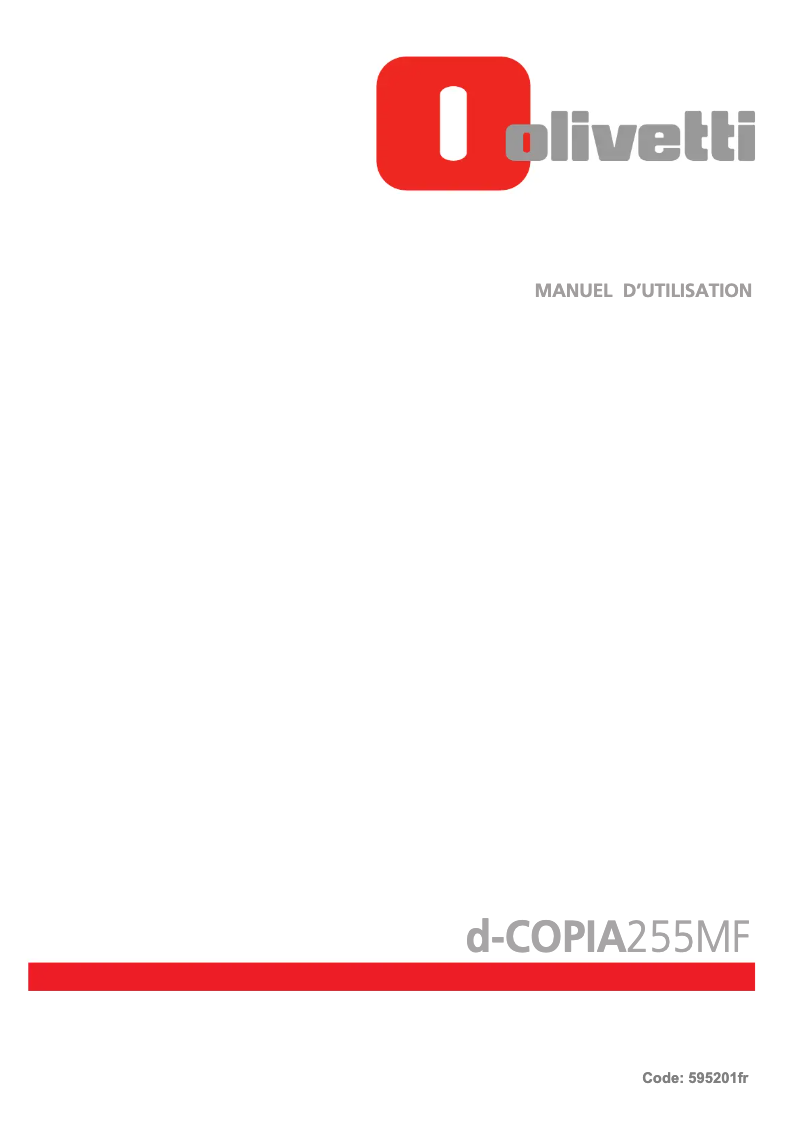 Page 1 de la notice Manuel utilisateur Olivetti d-Copia 255MF