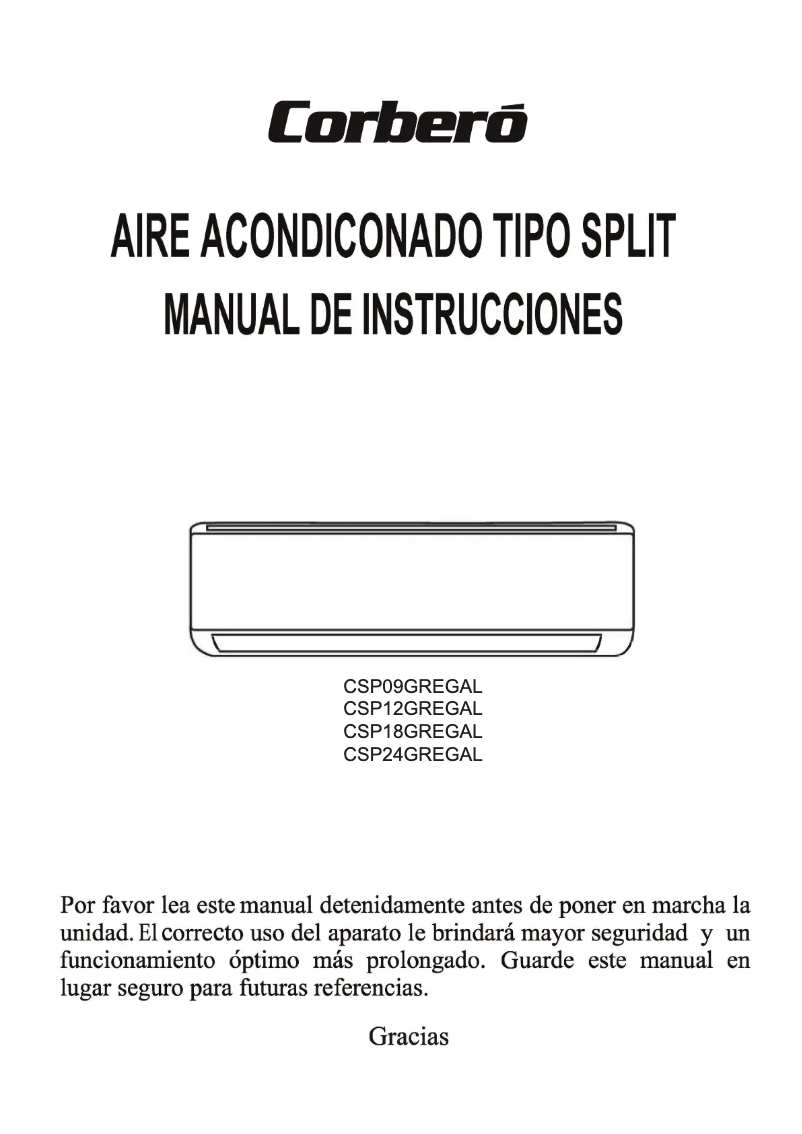 Page n°1 - Manuel utilisateur Corbero CSP18GREGAL
