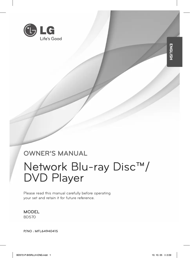 Image de la première page du manuel de l'appareil BD572