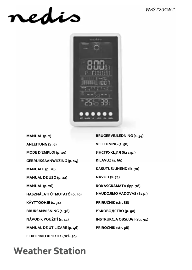 Image de la première page du manuel de l'appareil WEST204WT