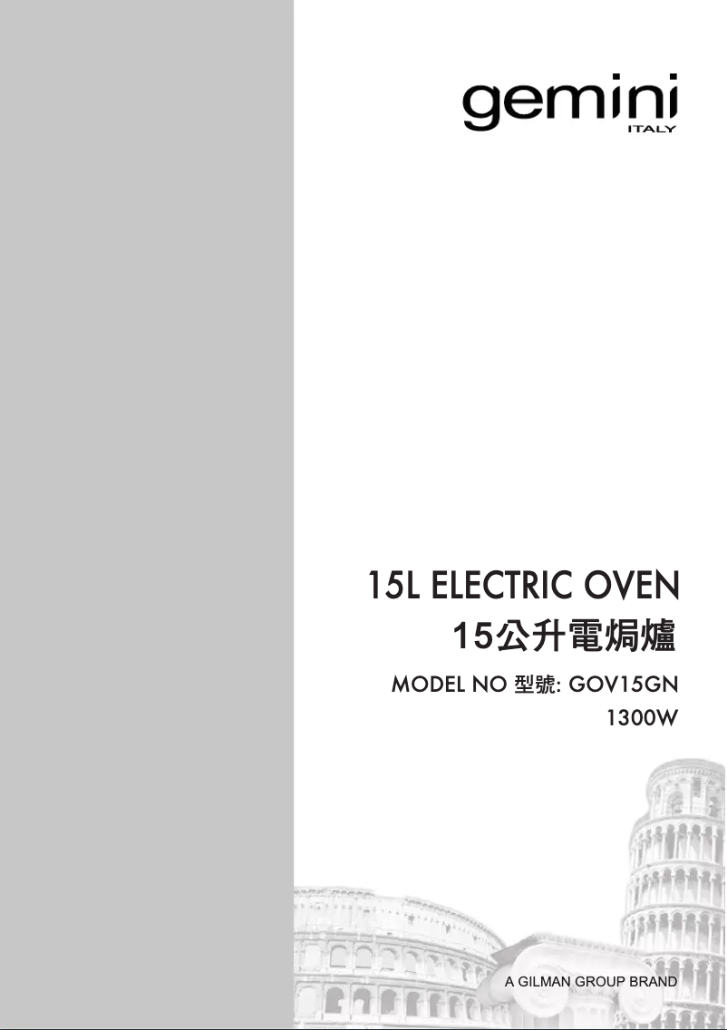 Page 1 de la notice Manuel utilisateur Gemini GOV15GN