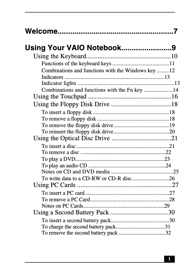 Page n°1 - Manuel utilisateur Sony Vaio PCG-FX410
