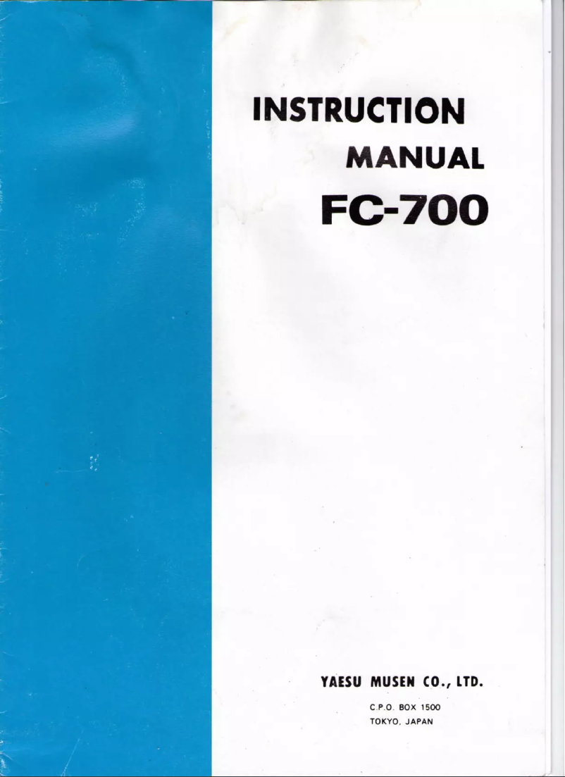 Image de la première page du manuel de l'appareil FC-700