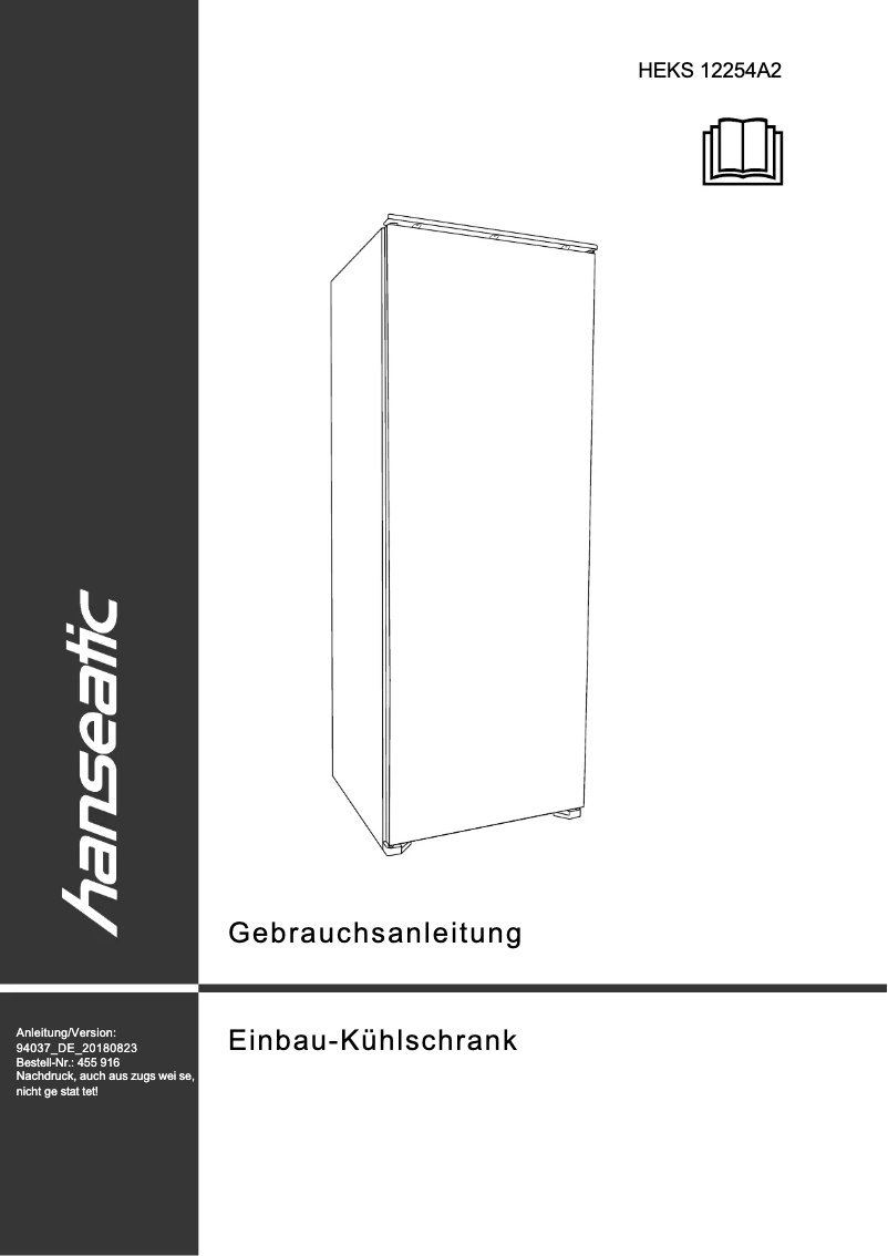 Page 1 de la notice Manuel utilisateur Hanseatic HEKS12254A2