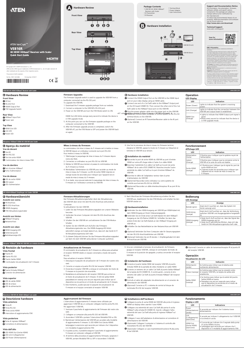 Page n°1 - Guide de démarrage rapide ATen VE816R