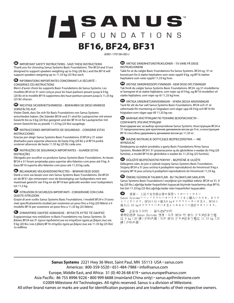 Image de la première page du manuel de l'appareil BF16