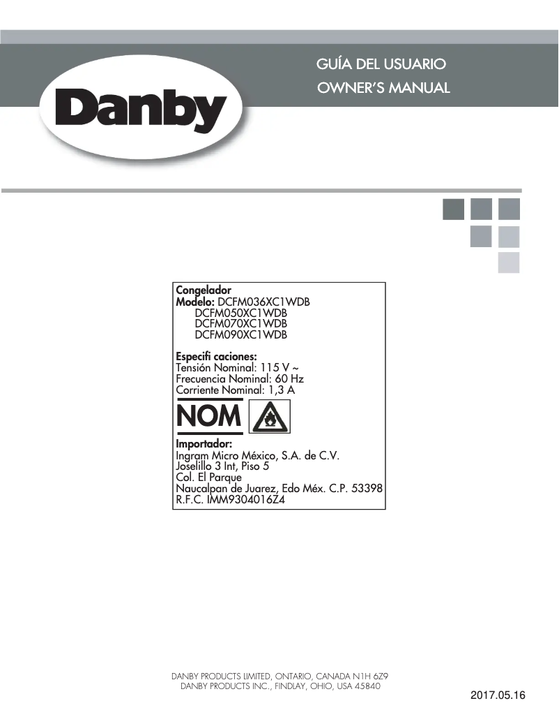 Page 1 de la notice Manuel utilisateur Danby DCFM036XC1WDB