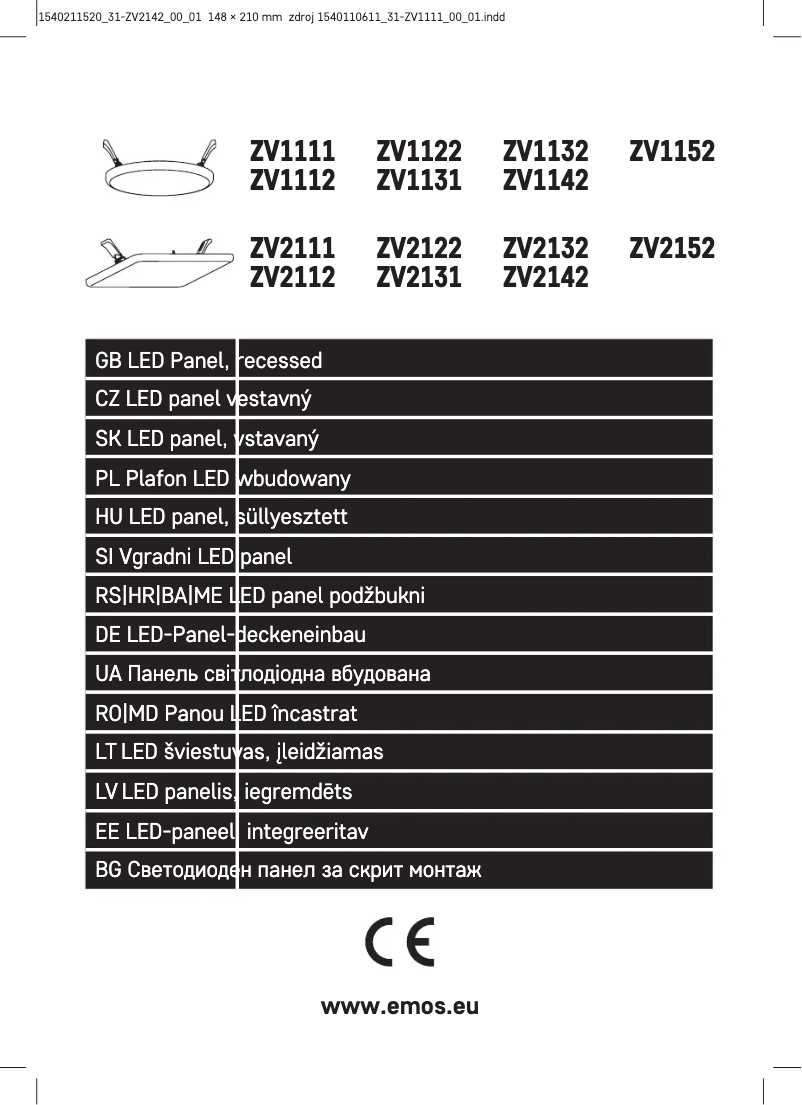 Image de la première page du manuel de l'appareil ZV2142