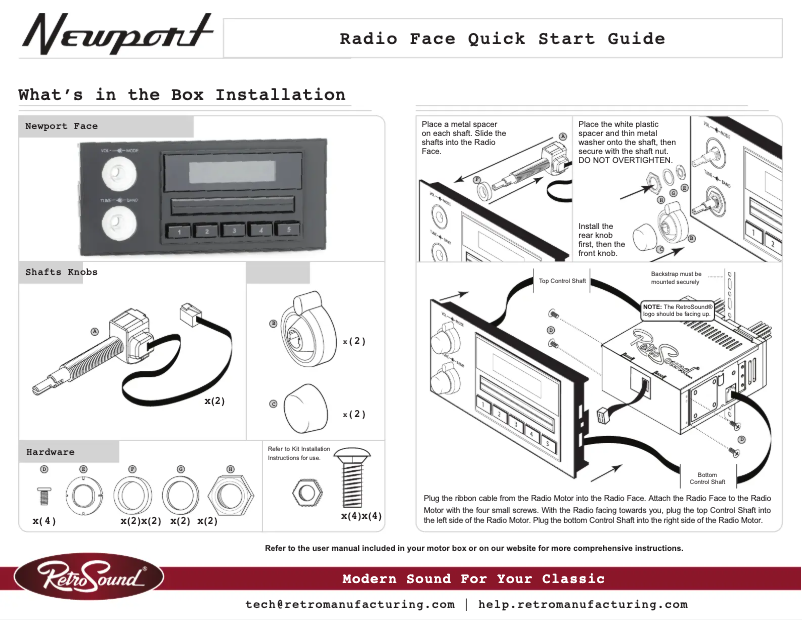 Page n°1 - Manuel utilisateur RetroSound Newport