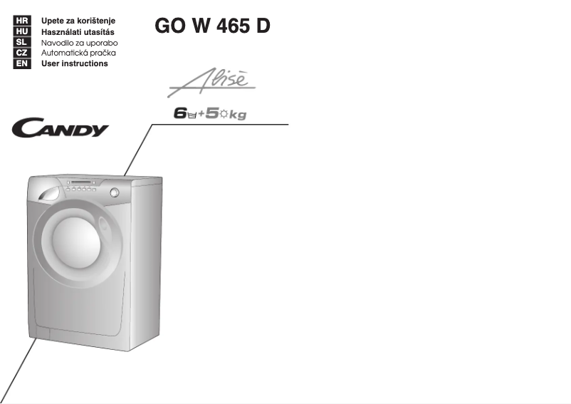 Page n°1 - Manuel utilisateur Candy GO W465D-86S