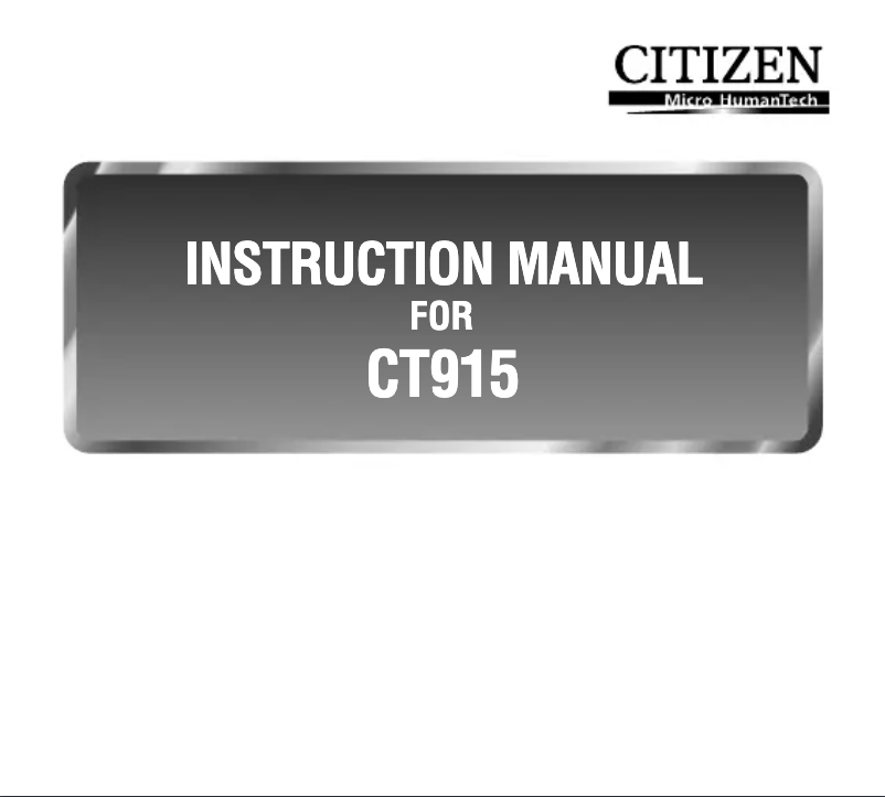 Page n°1 - Manuel utilisateur Citizen CT-915