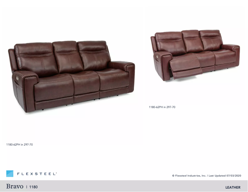 Page n°1 - Manuel utilisateur Flexsteel Bravo 1180-62PH