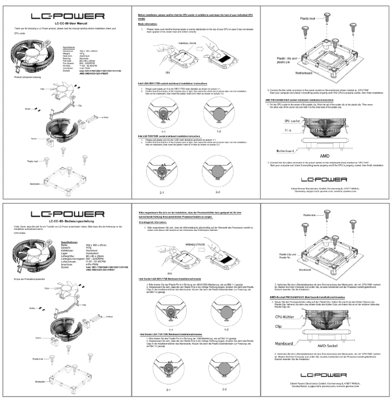 Page 1 de la notice Manuel utilisateur LC-Power LC-CC-85