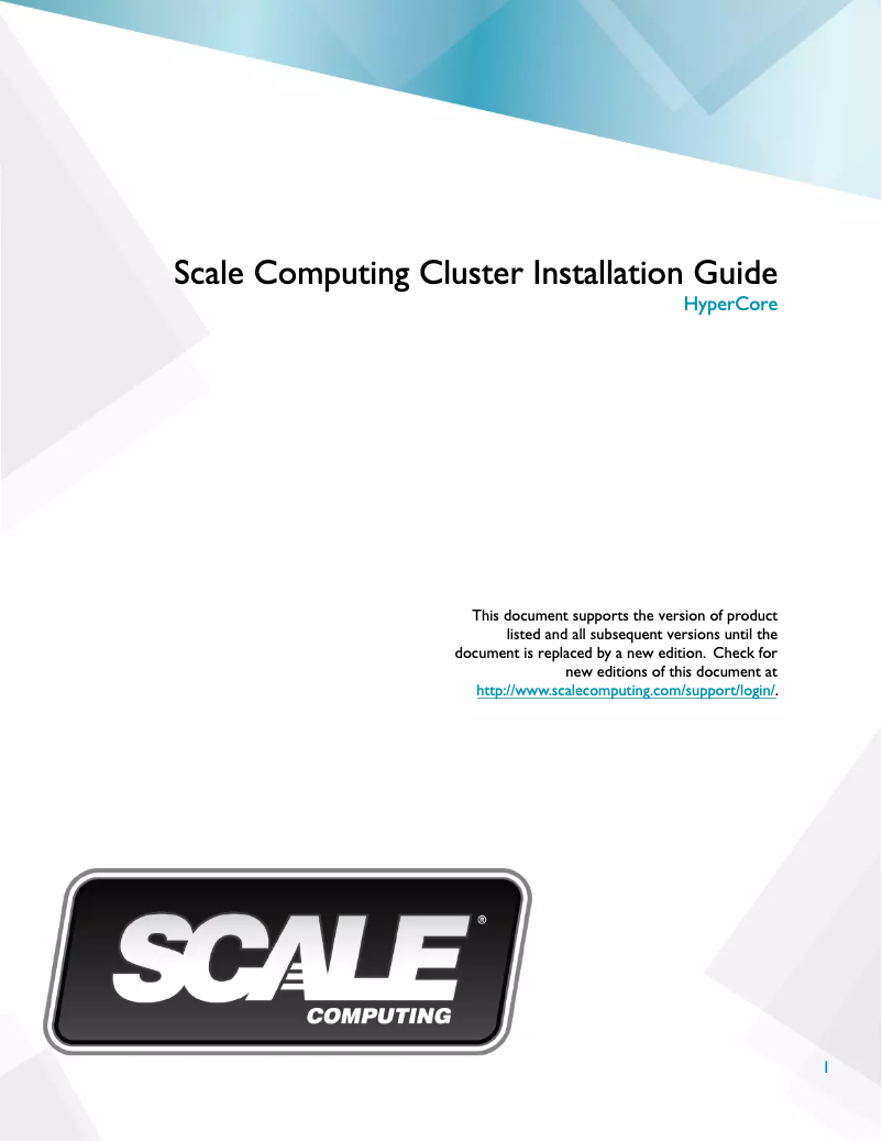 Page n°1 - Manuel utilisateur Scale Computing HC1150z