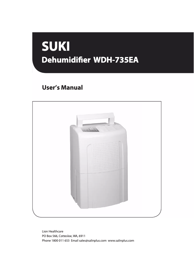 Page n°1 - Manuel utilisateur SUKI WDH-735EA