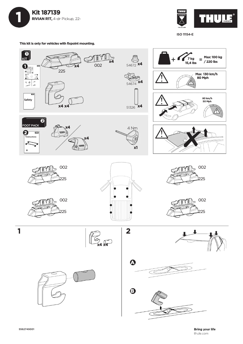 Página 1 del manual Manual de usuario Thule Kit 187139