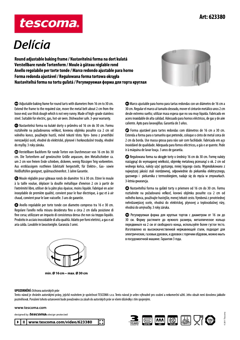 Page 1 of the manual User Manual Tescoma 623380