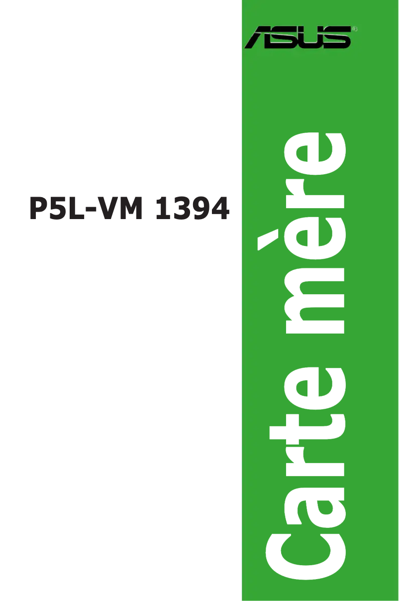 Page n°1 - Manuel utilisateur Asus P5L-VM 1394