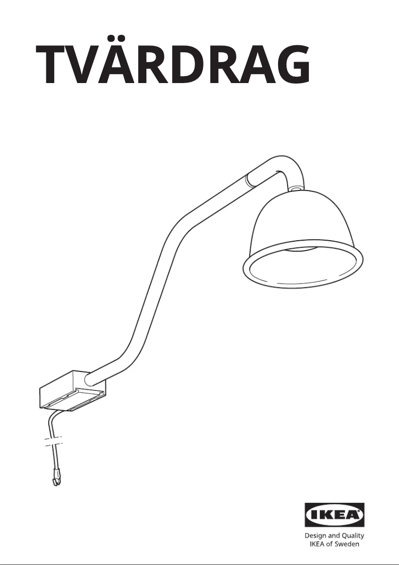 Page 1 de la notice Manuel utilisateur Ikea TVÄRDRAG 505.168.26