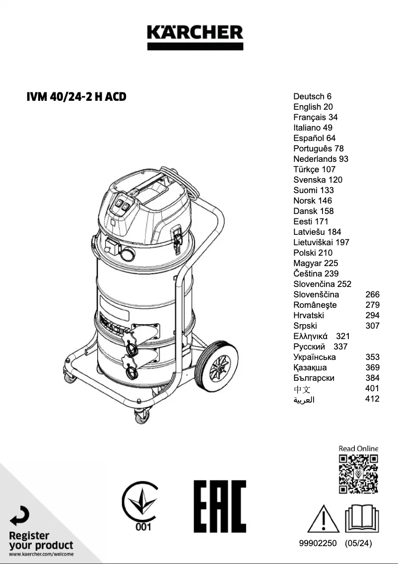 Page n°1 - Manuel utilisateur Kärcher IVM 40/24-2 H