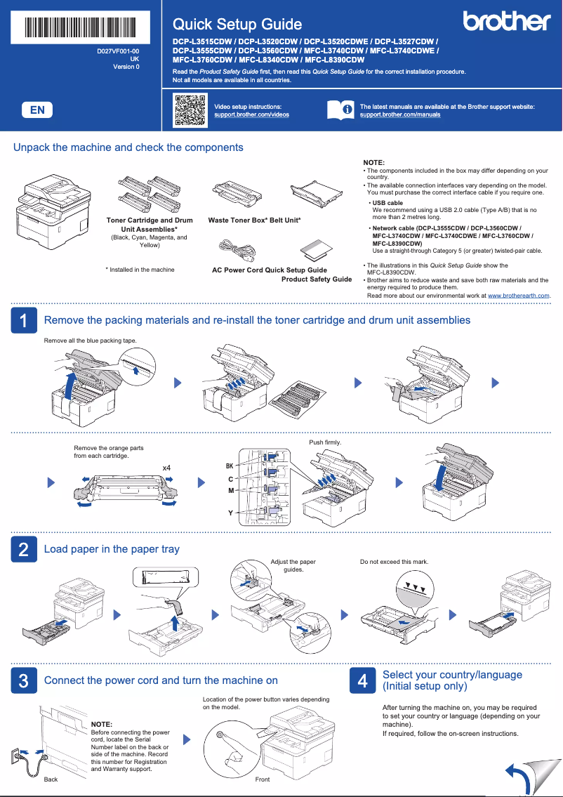 Image de la première page du manuel de l'appareil DCP-L3515CDW