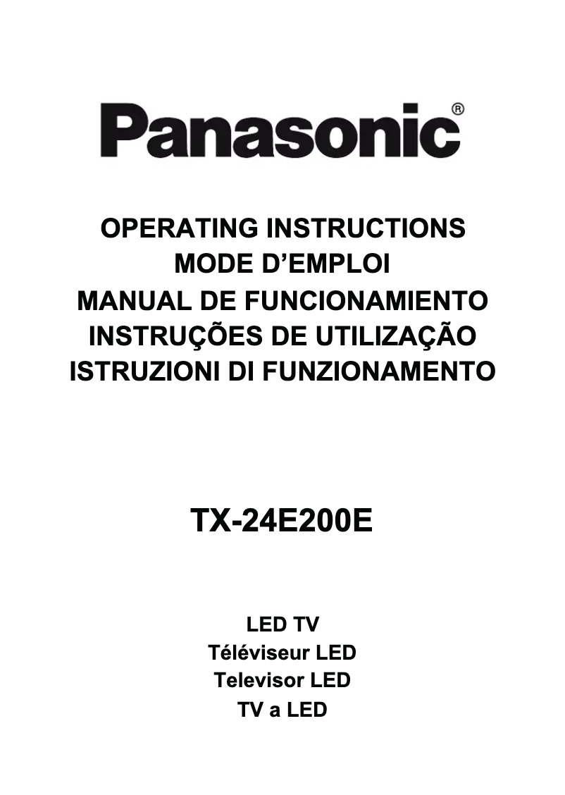 Page n°1 - Manuel utilisateur Panasonic Viera TX-24E200E