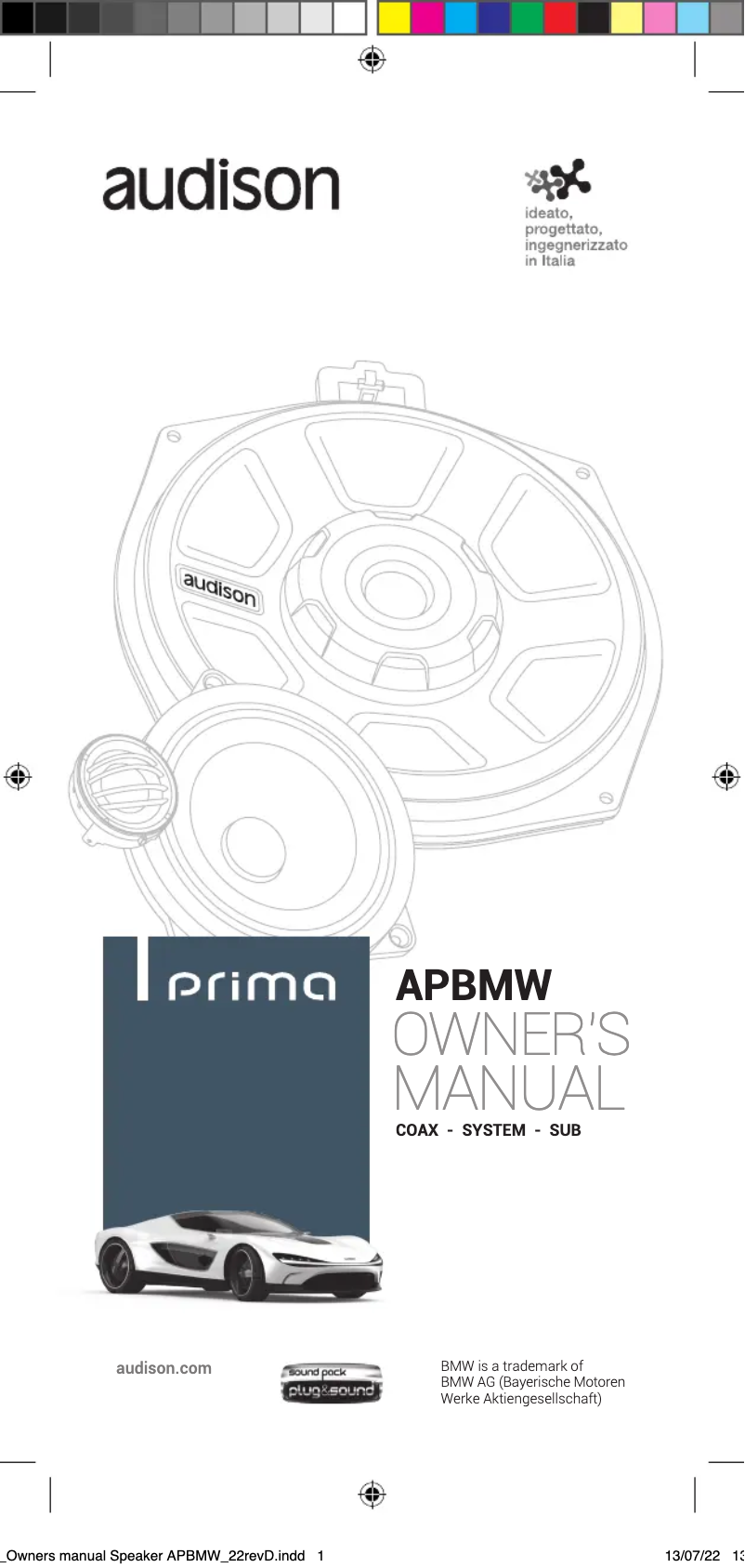 Page n°1 - Manuel utilisateur Audison Prima APBMW S8-2