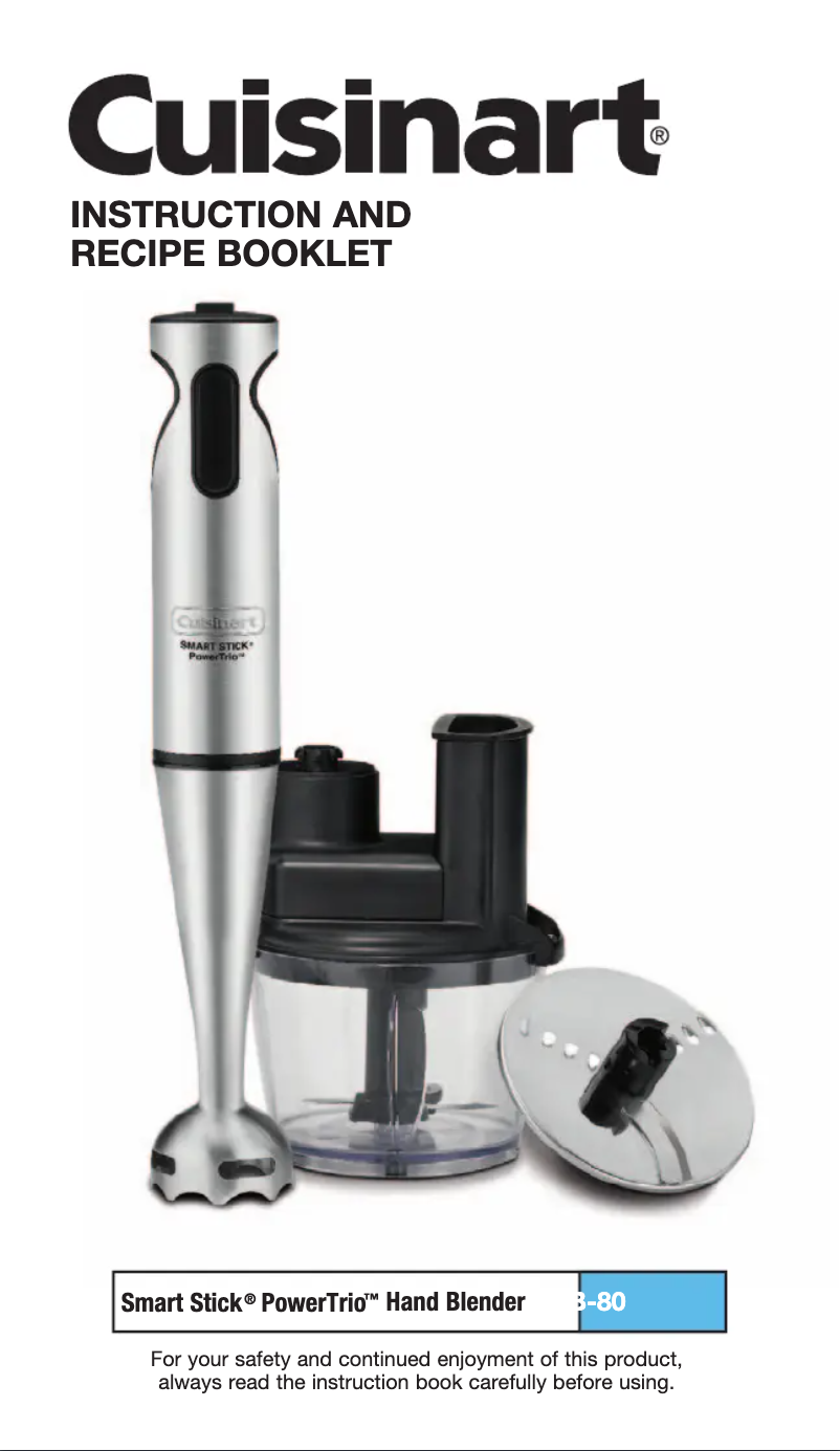 Page 1 de la notice Manuel utilisateur Cuisinart CSB-80