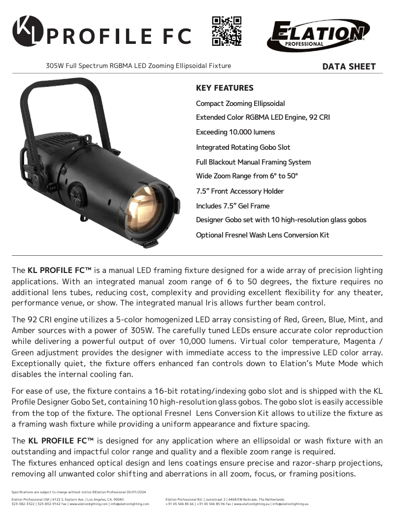 Image de la première page du manuel de l'appareil KL Profile FC