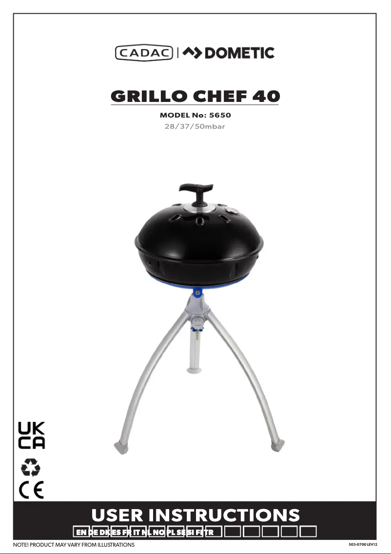 Image de la première page du manuel de l'appareil Grillo Chef 40