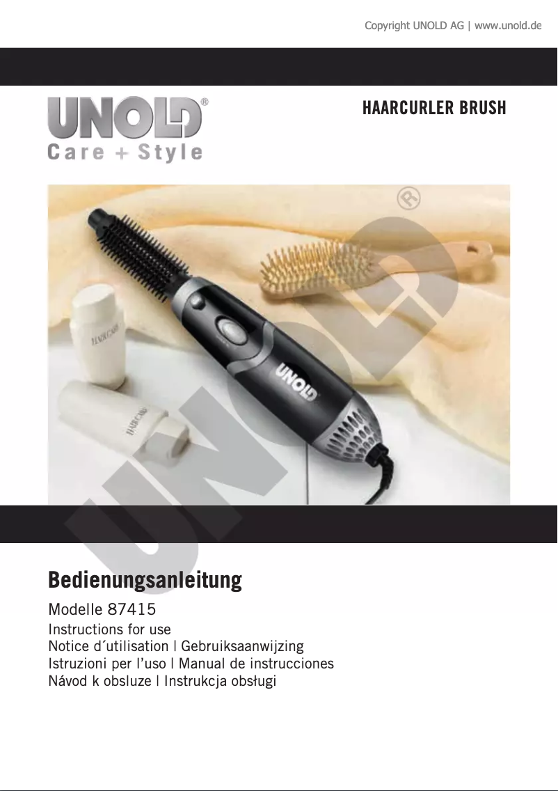 Image de la première page du manuel de l'appareil Brush 87415