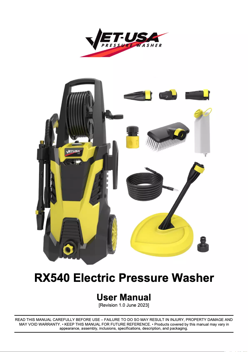 Page 1 de la notice Manuel utilisateur Jet-USA RX540