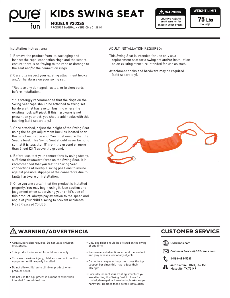 Image de la première page du manuel de l'appareil 9303SS