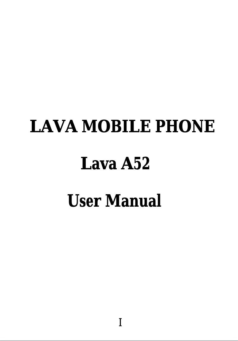 Image de la première page du manuel de l'appareil A52