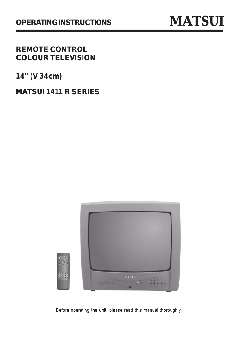 Page n°1 - Manuel utilisateur Matsui 1411R