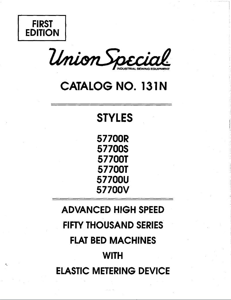 Page n°1 - Manuel utilisateur Union Special 57800E