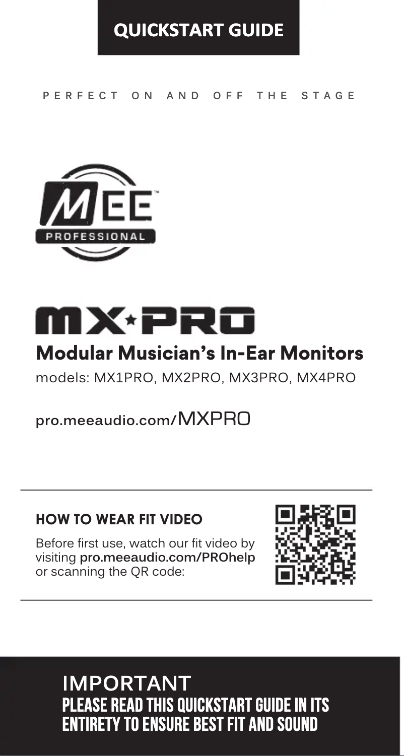 Page n°1 - Manuel utilisateur MEE audio MX PRO